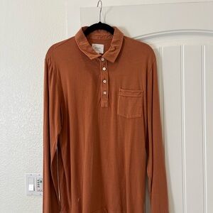 Billy Reid Men's Rust Polo Shirt